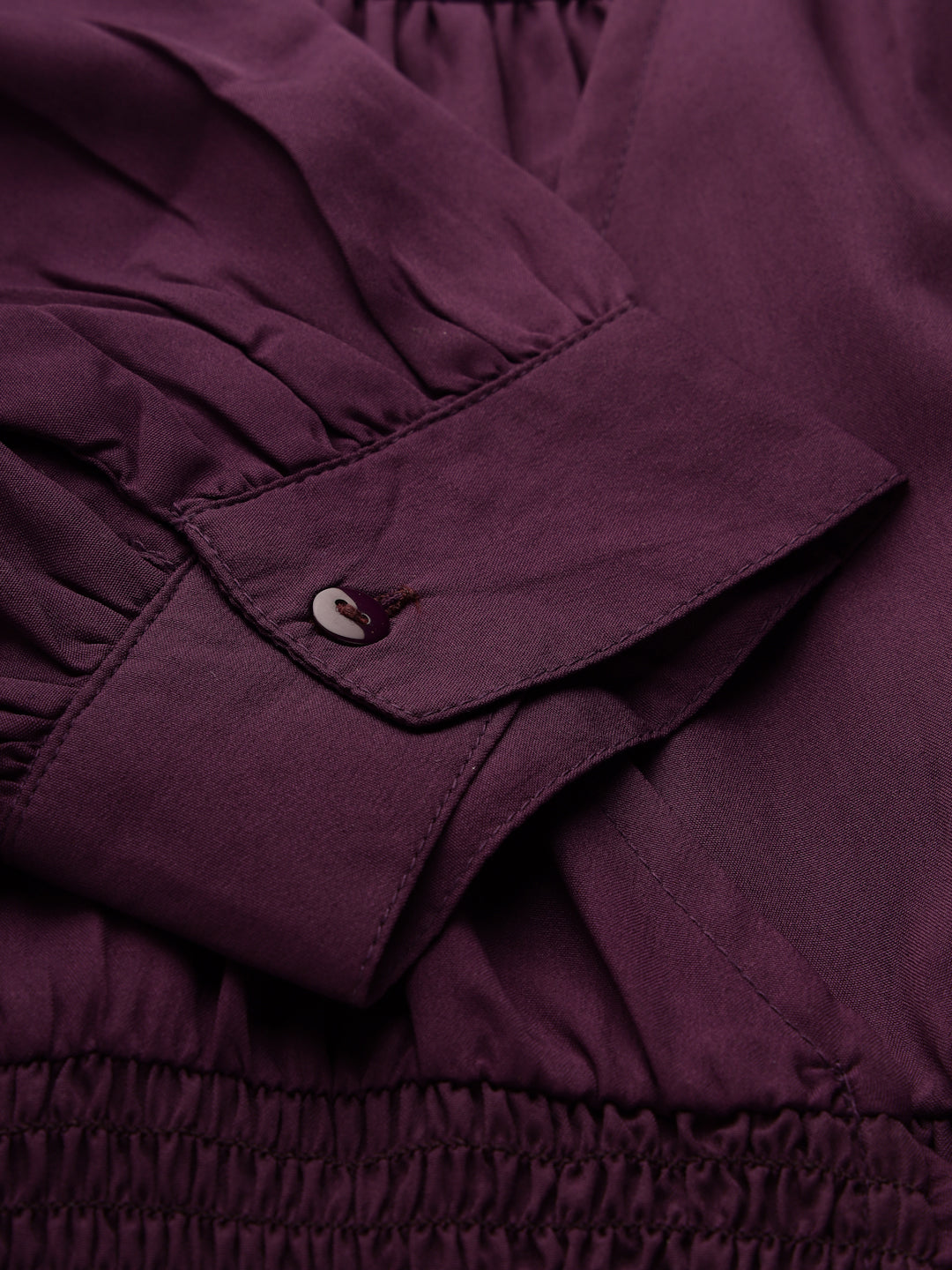 Style Quotient Women Solid Purple Polyester Smart Casual Wrap Top-Tops-StyleQuotient