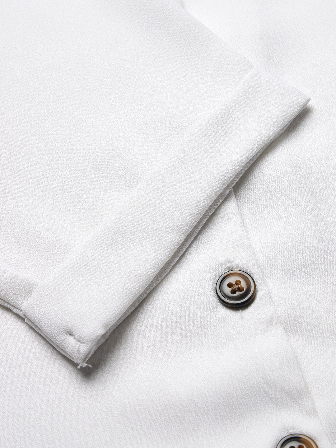 Style Quotient Women Solid White Polycrepe Regular Formal Shirt-Shirts-StyleQuotient