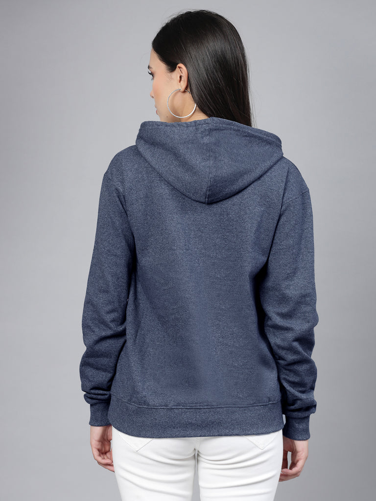 Style Quotient women navy blue hooded oversized sweatshirt-Sweaters-StyleQuotient