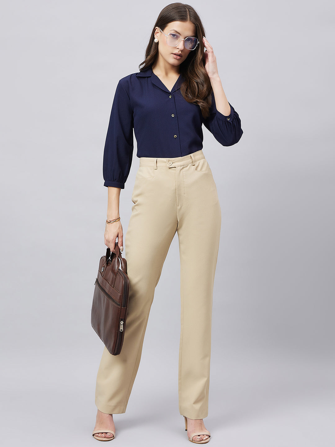 Style Quotient solid textured three-forth sleeve shirt-Shirts-StyleQuotient
