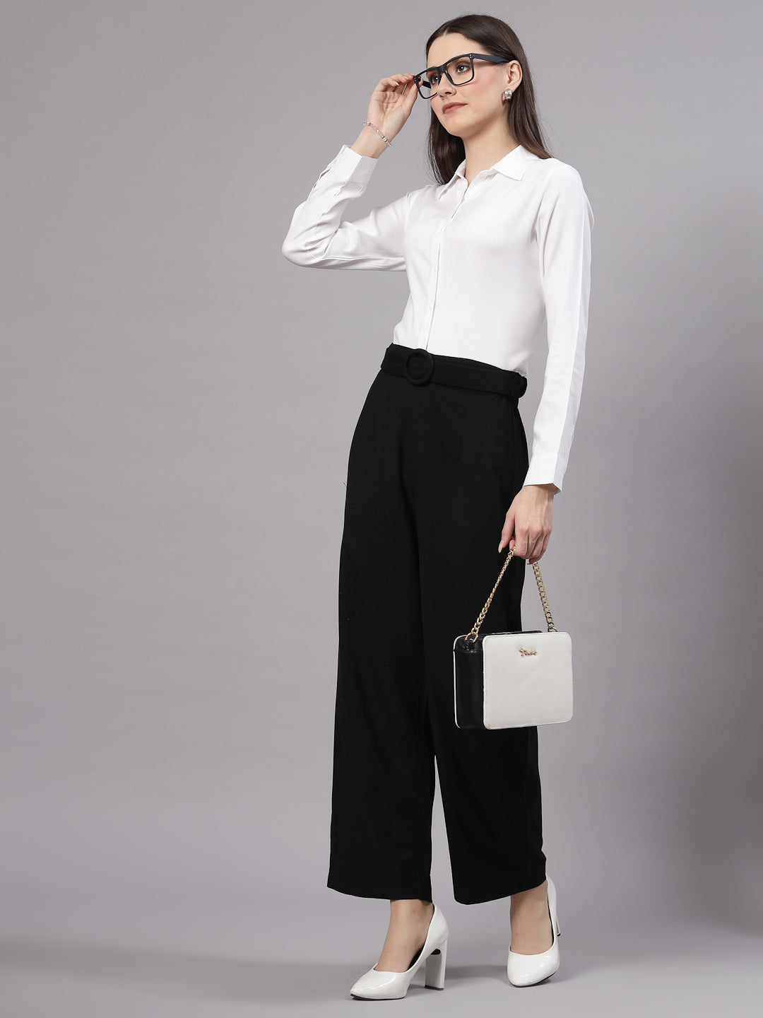 Style Quotient Women Solid White Rayon Regular Shirt-Shirts-StyleQuotient