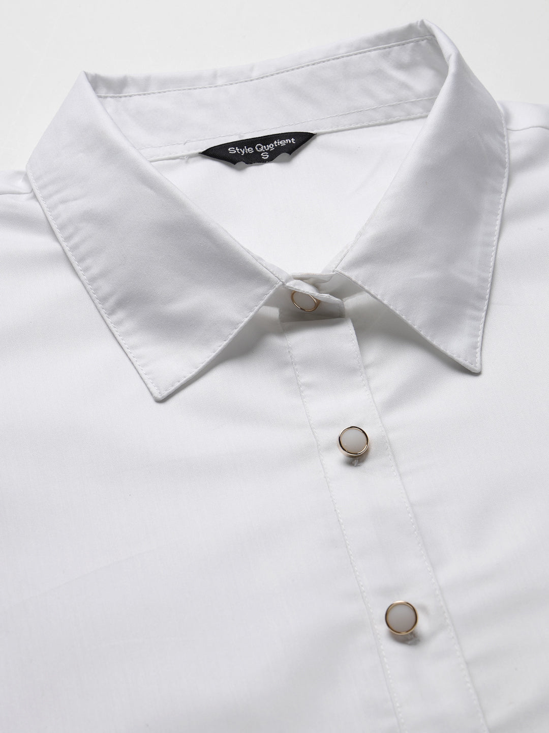 Style Quotient Women Solid White polycotton Formal Shirt-Shirts-StyleQuotient