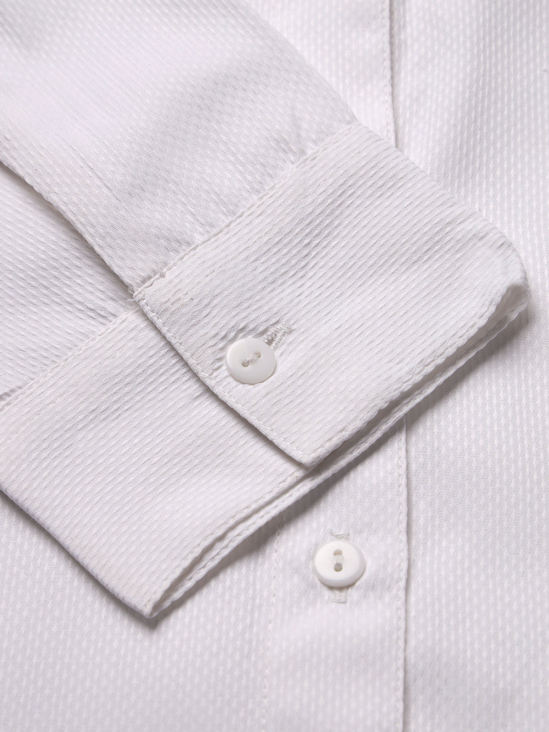 Style Quotient Women Self Design White polycotton Formal Shirt-Shirts-StyleQuotient