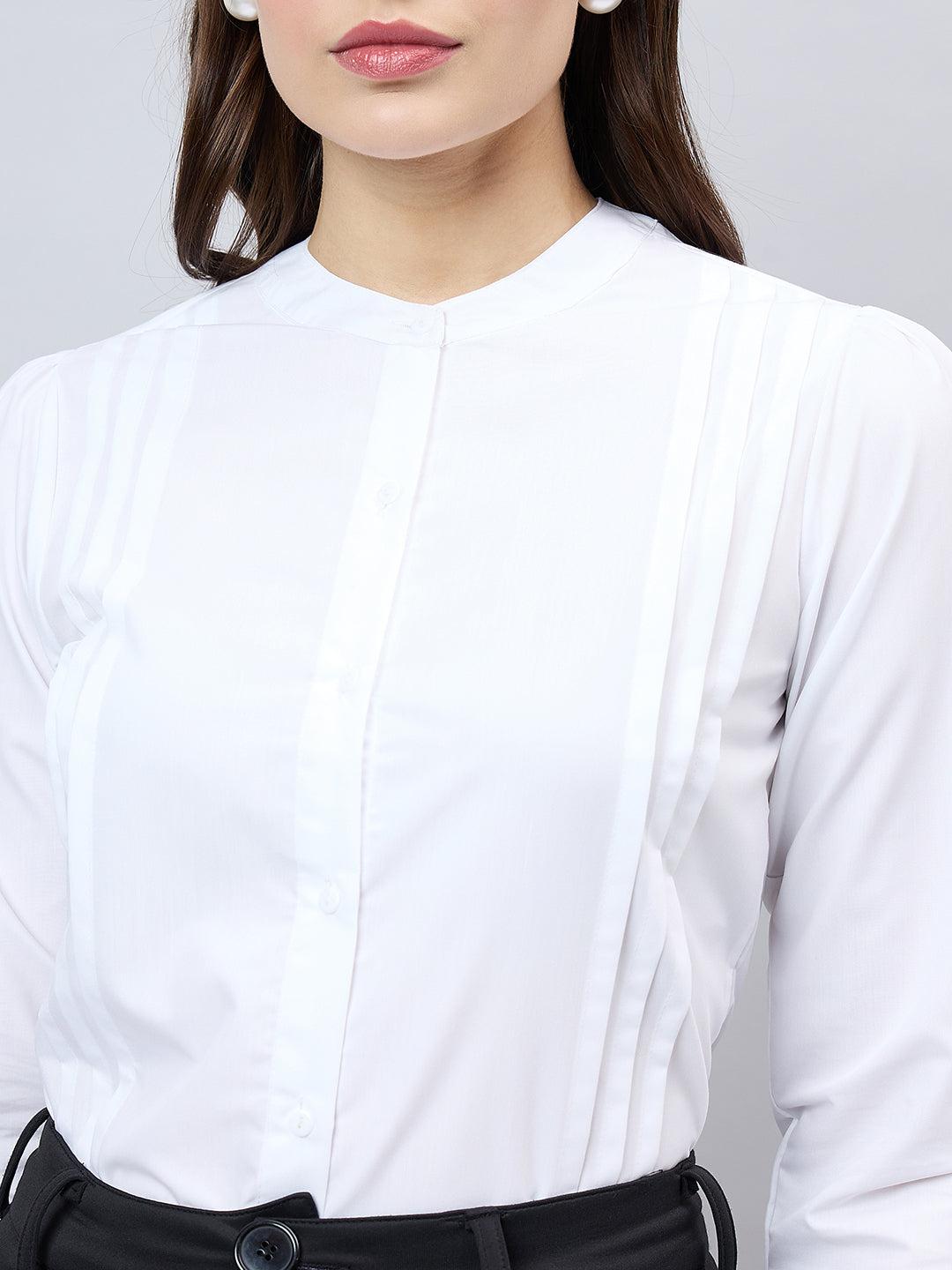 Style Quotient Women Solid White Polycotton Regular Shirt-Shirts-StyleQuotient