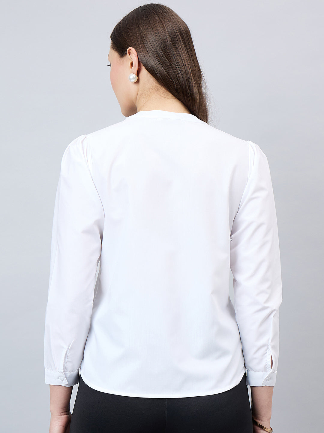 Style Quotient Women Solid White Polycotton Regular Shirt-Shirts-StyleQuotient