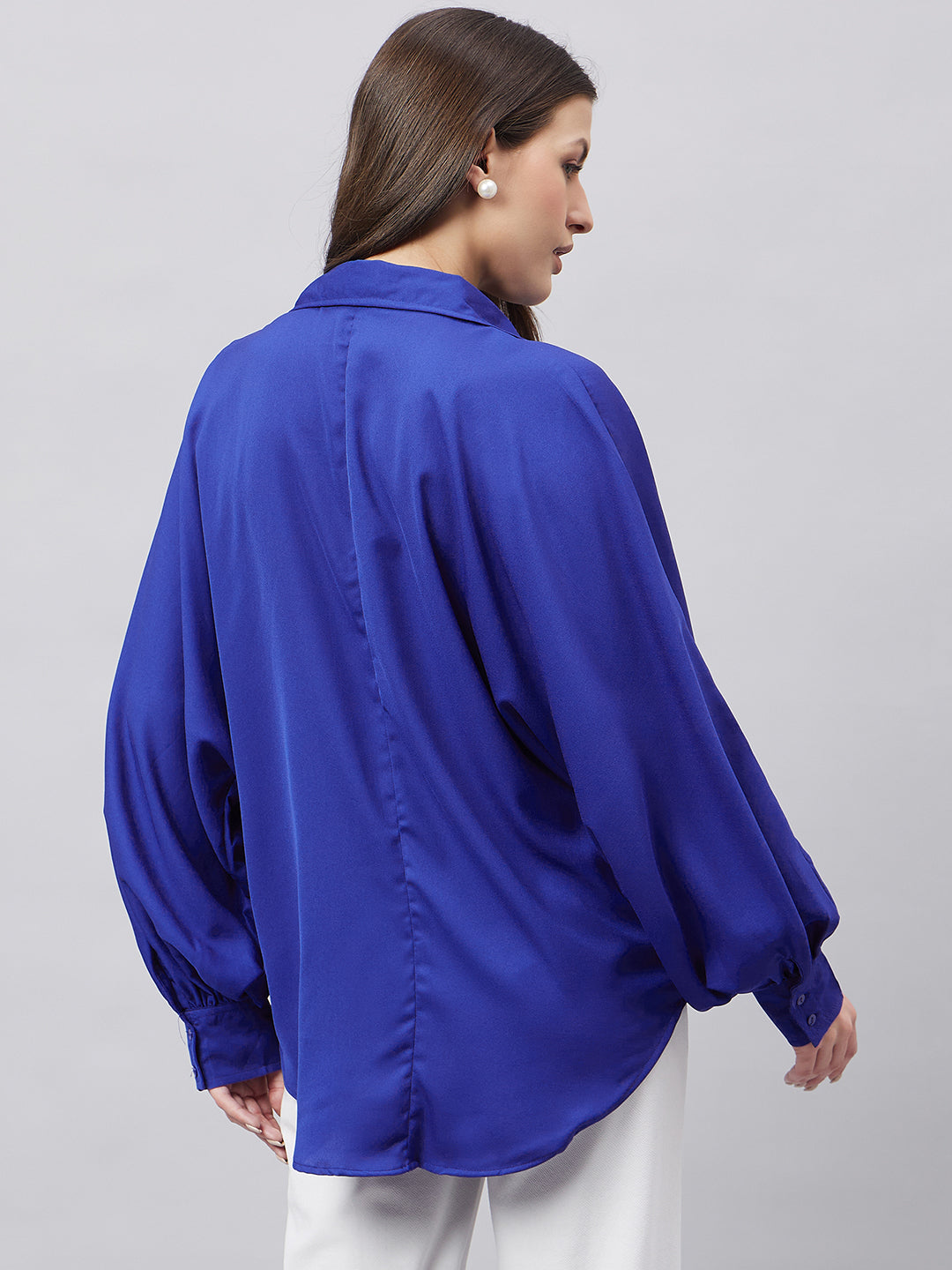 Style Quotient Women Solid Poly Crepe Oversized Casual Shirt-Shirts-StyleQuotient