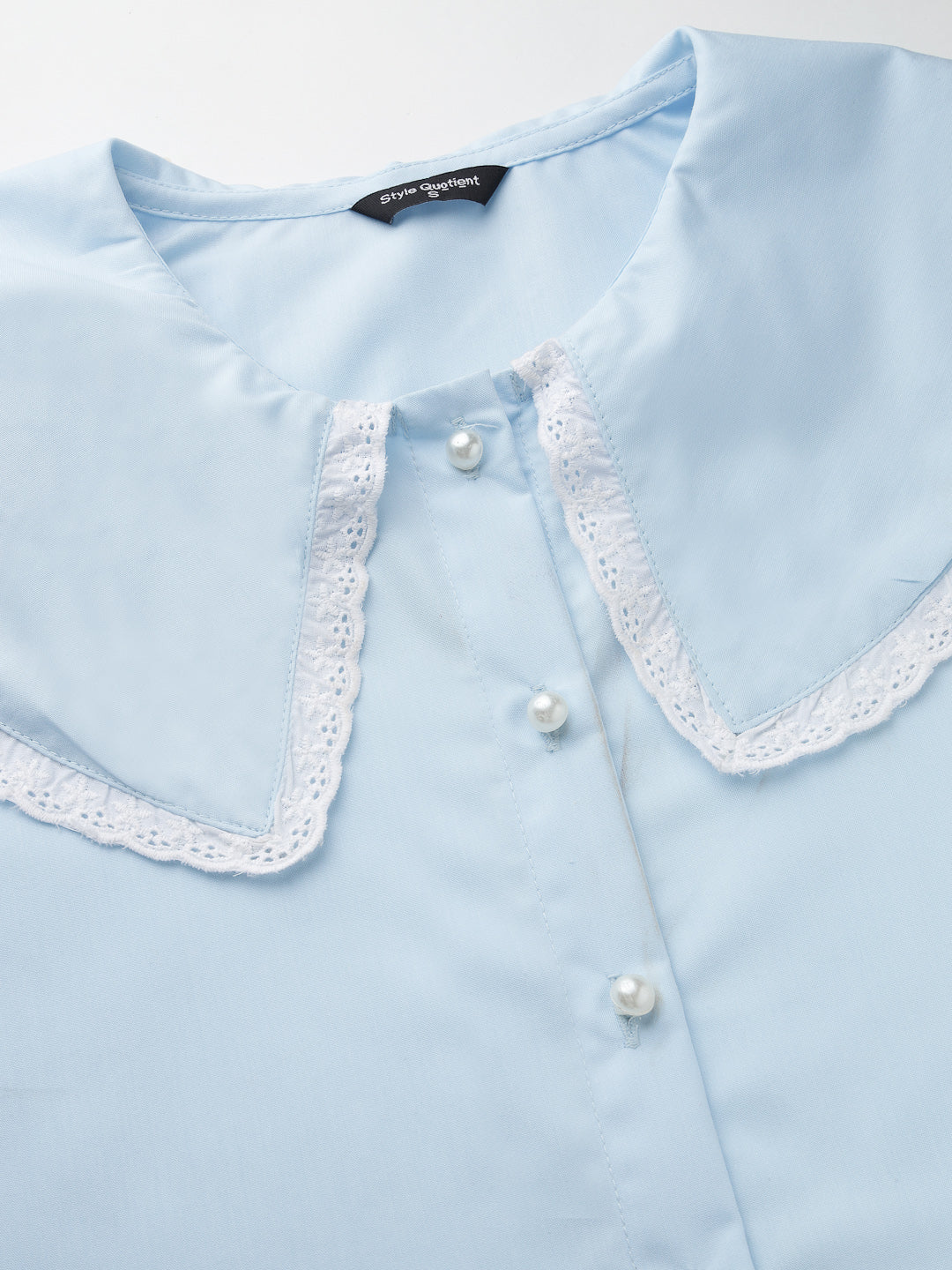Style Quotient Women Sky Blue Victorian style Shirt-Shirts-StyleQuotient