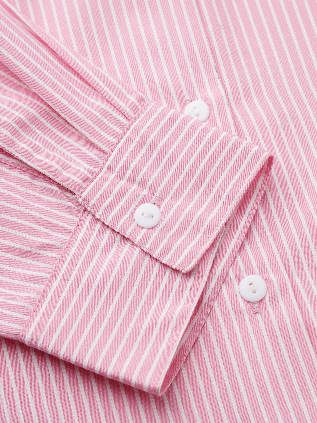 Style Quotients Women Pink And White Cotton Stripe Smart Casual Shirt-Shirts-StyleQuotient