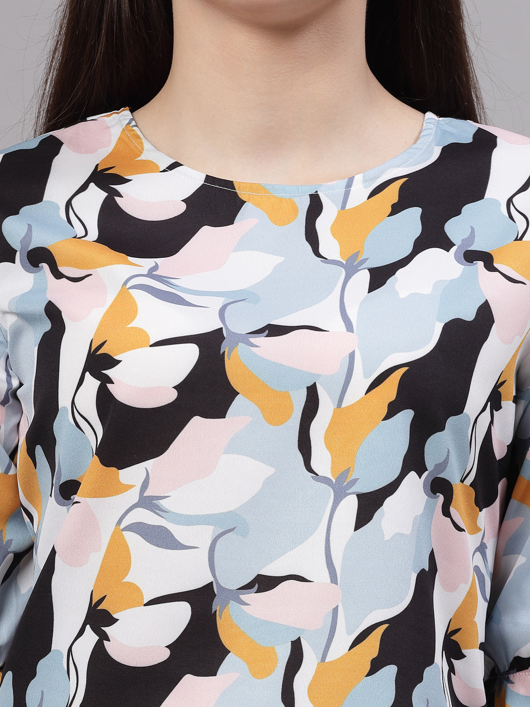 Style Quotient Women Multi Floral Printed Regular Smart Casual Top-Tops-StyleQuotient