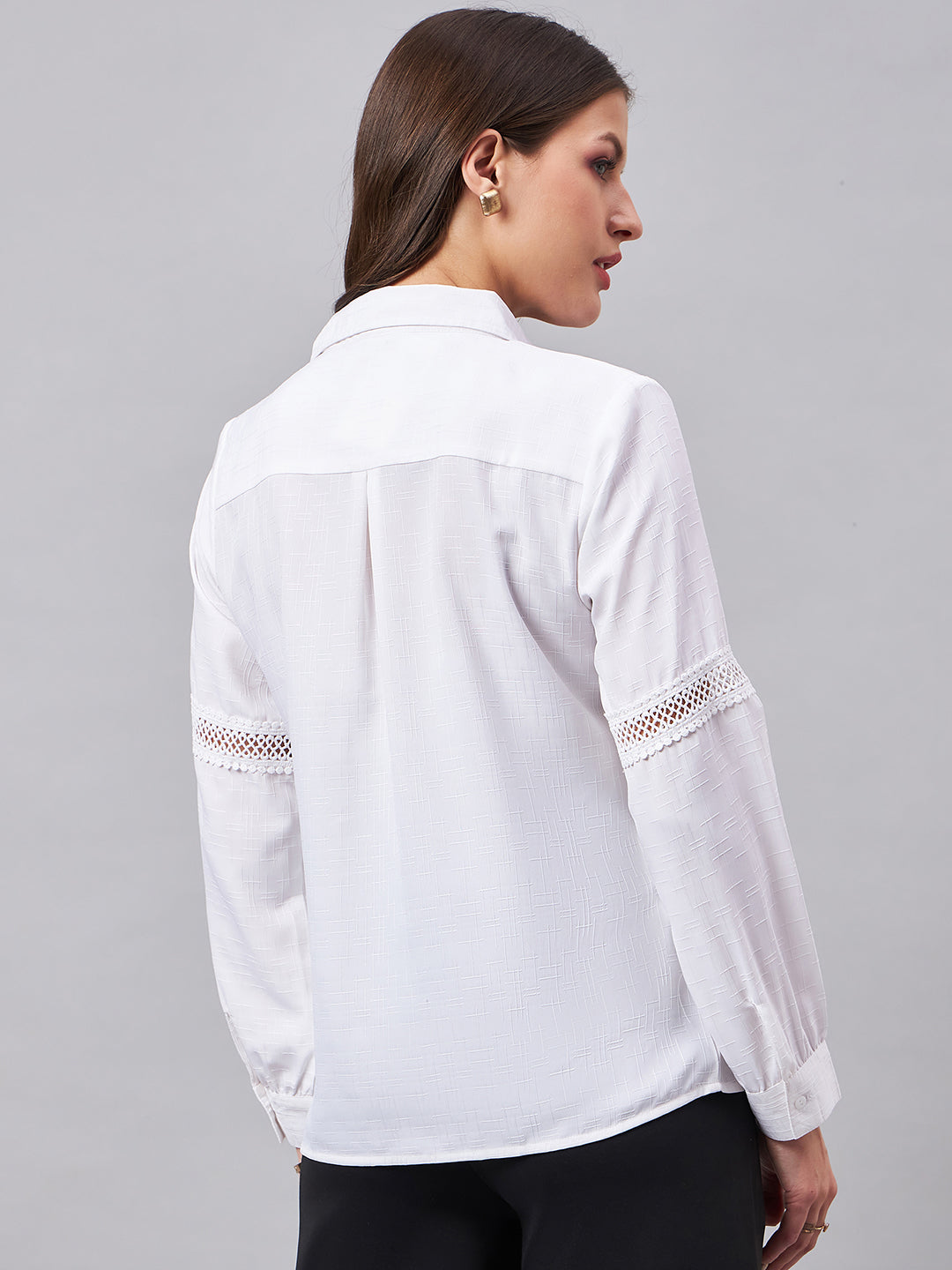 Style Quotient Women Smart White Shirt Spread Collar Full Sleeve Shirt-Shirts-StyleQuotient