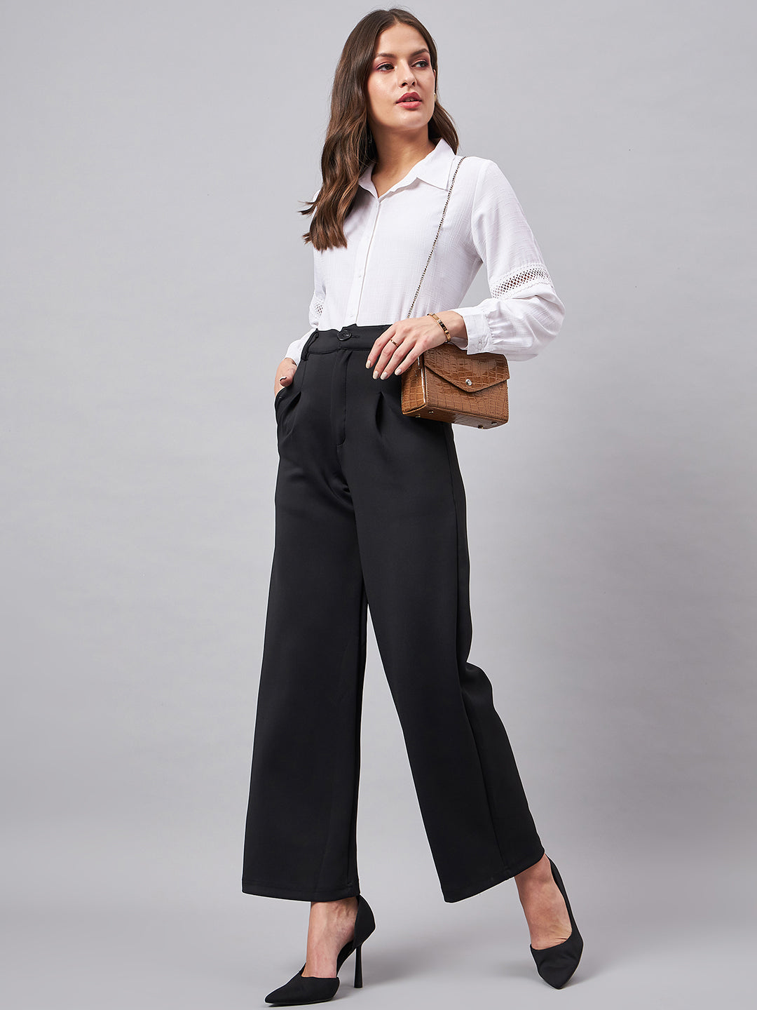 Style Quotient Women Smart White Shirt Spread Collar Full Sleeve Shirt-Shirts-StyleQuotient