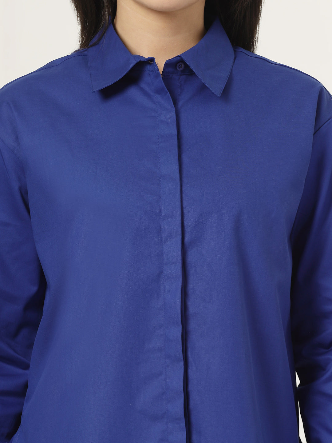 Style Quotient Women Blue Oversized shirt-Shirts-StyleQuotient