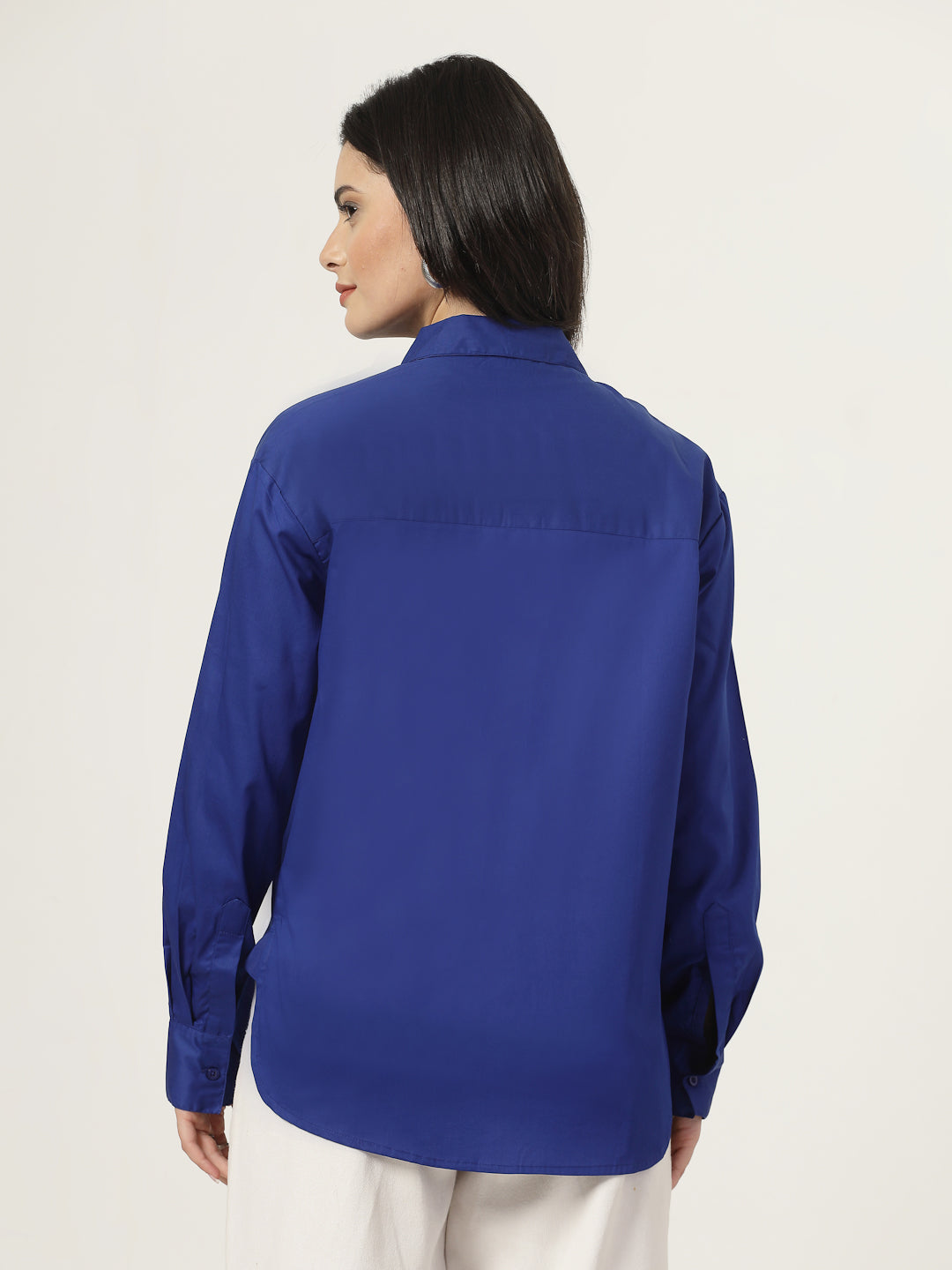 Style Quotient Women Blue Oversized shirt-Shirts-StyleQuotient