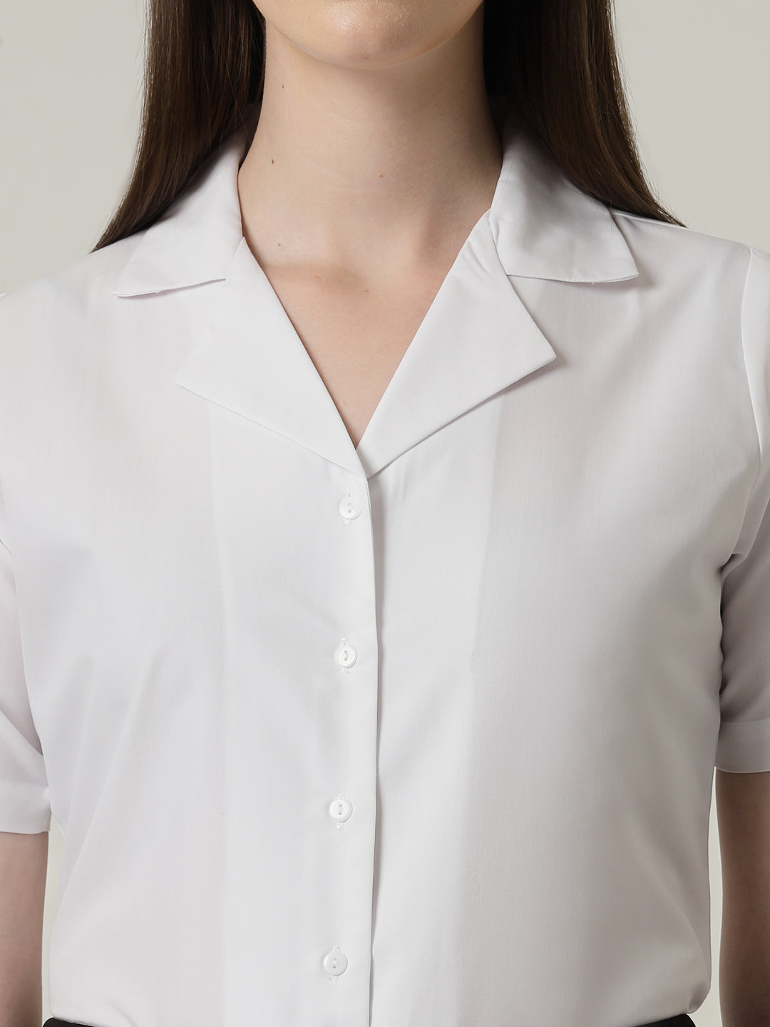 Style Quotient Women Solid White Polycotton Formal Shirt-Shirts-StyleQuotient