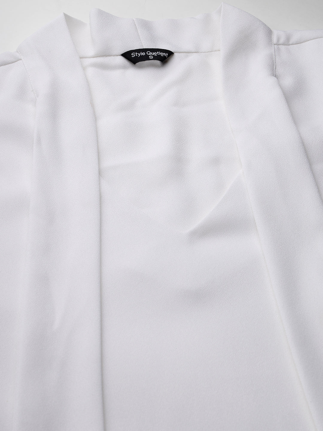 Stylel Quotient Women Solid White Polyester Smart Casual Top-Tops-StyleQuotient