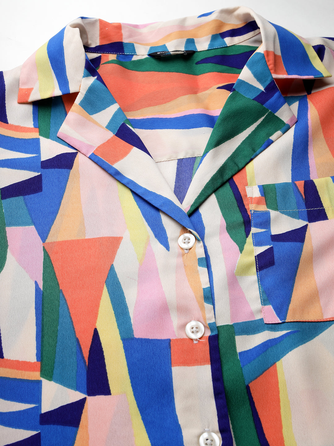 Style Quotient Women Multicoloured Printed Polyester Boxy Causal Shirt-Shirts-StyleQuotient