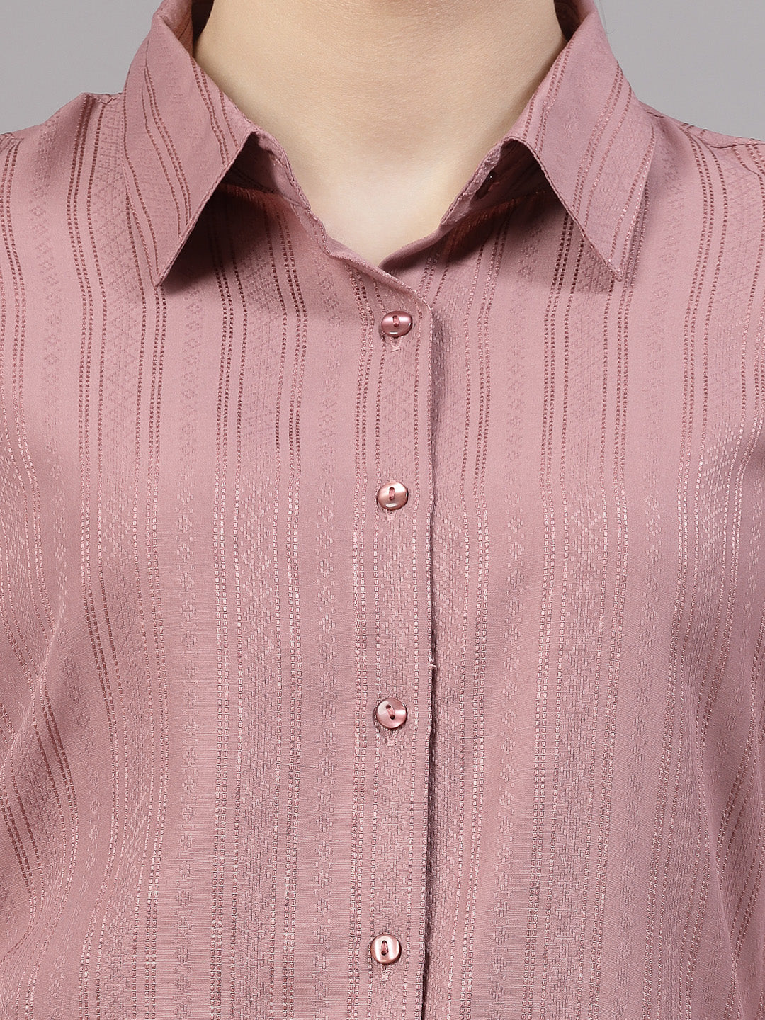 Style Quotient Women Lilac Self Design Polyester Formal Shirt-Shirts-StyleQuotient