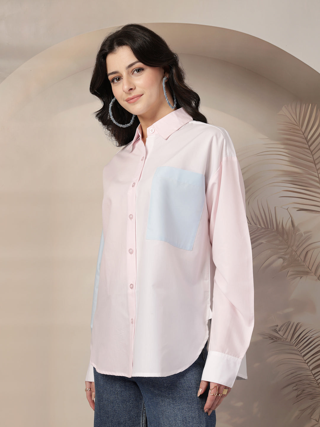 Style Quotient Womens Colour Block Oversize Shirt-Shirts-StyleQuotient