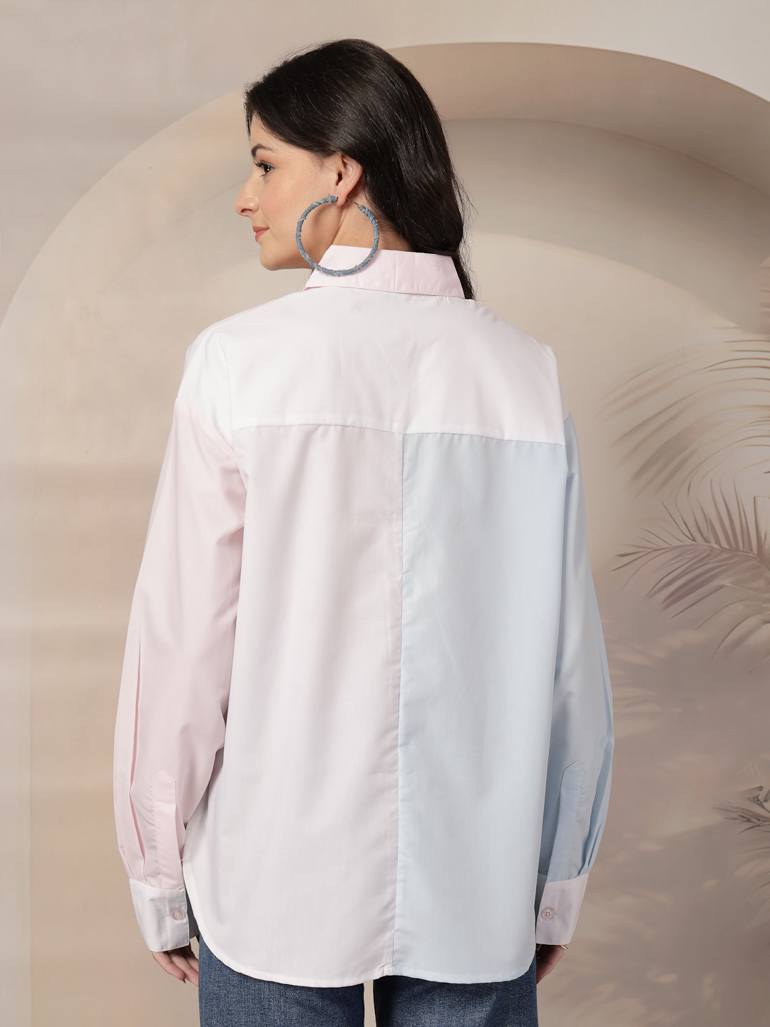 Style Quotient Womens Colour Block Oversize Shirt-Shirts-StyleQuotient