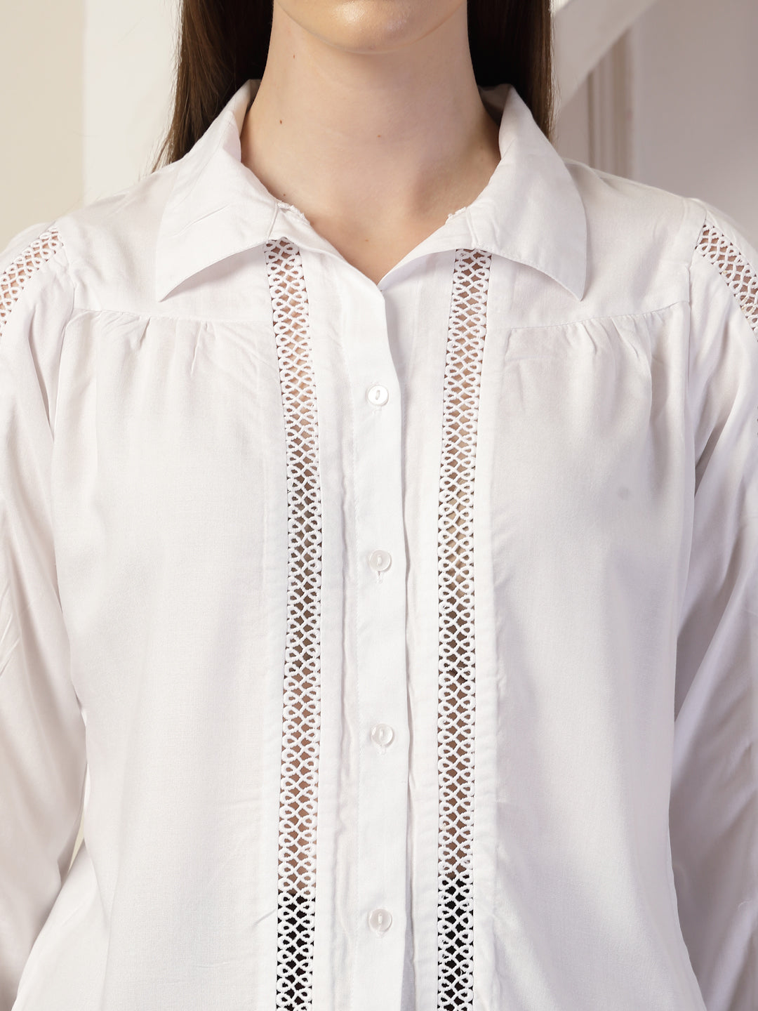 Style Quotient Women White Relaxed Shirt-Shirts-StyleQuotient