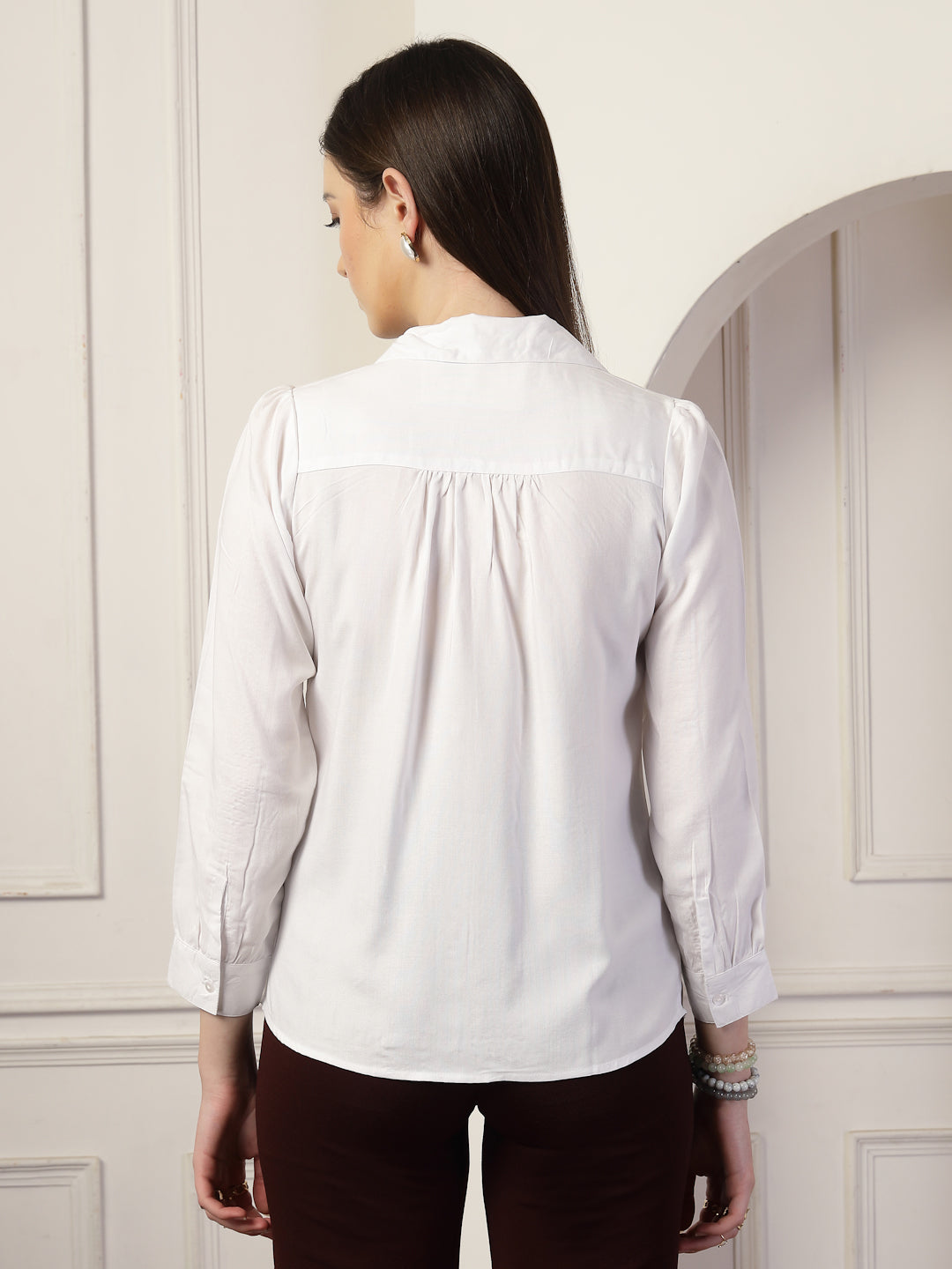 Style Quotient Women White Relaxed Shirt-Shirts-StyleQuotient