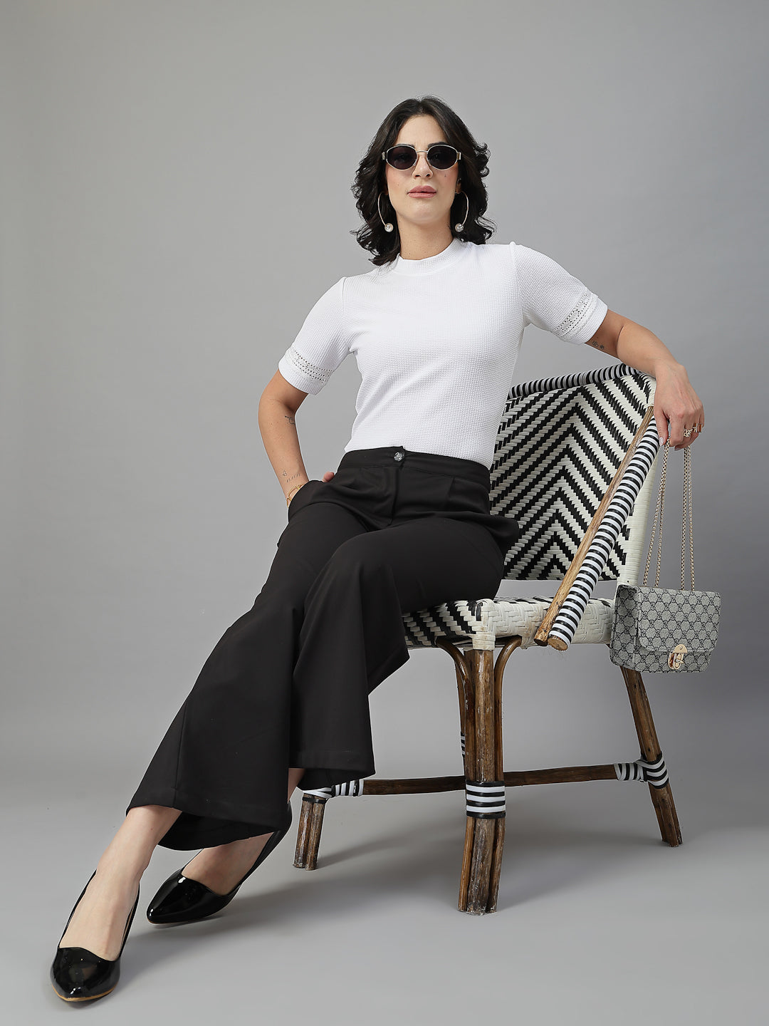Style Quotient Women Solid White Casual Top-Tops-StyleQuotient