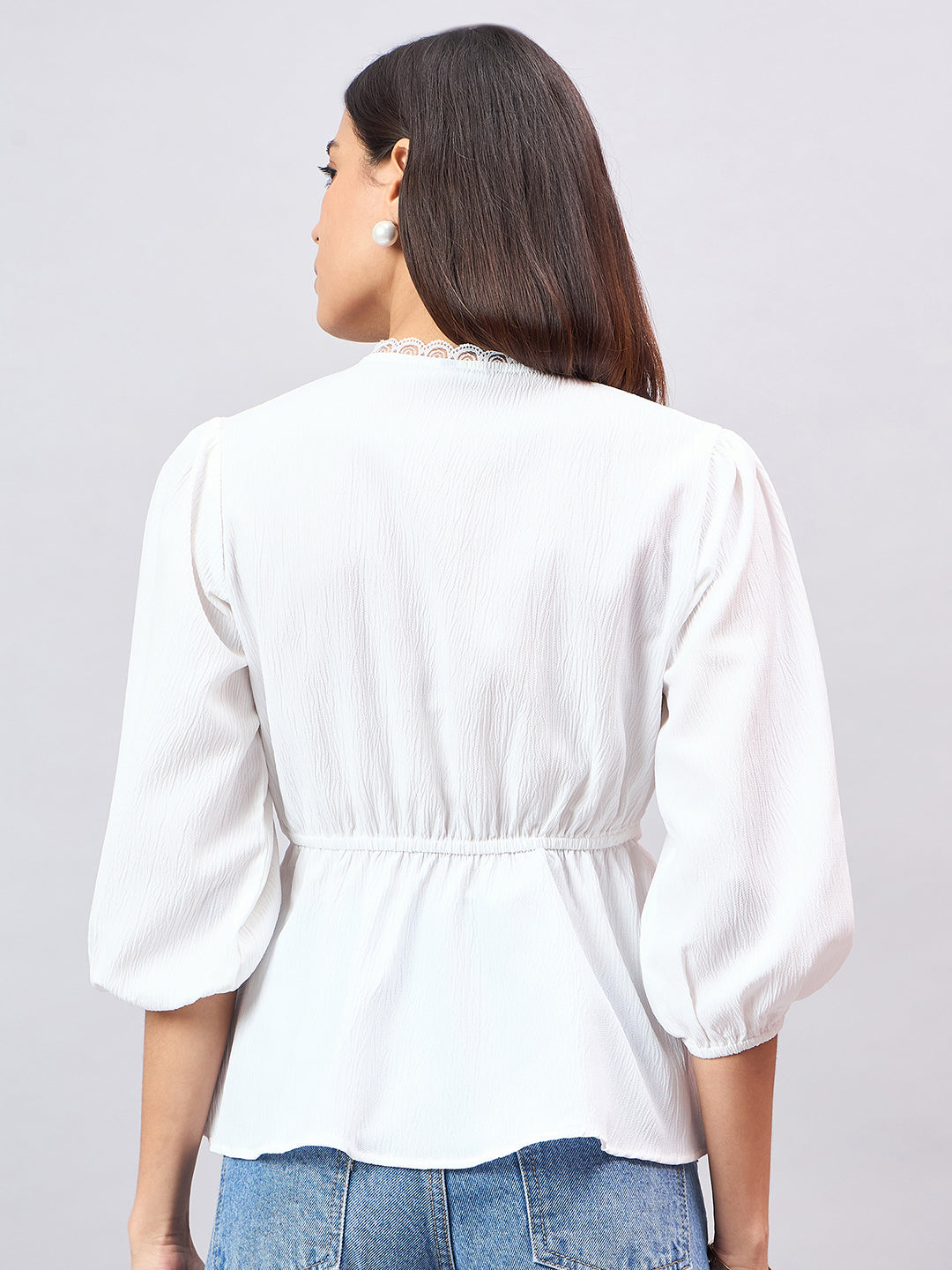 Style Quotient Women White Overlap Top-Tops-StyleQuotient