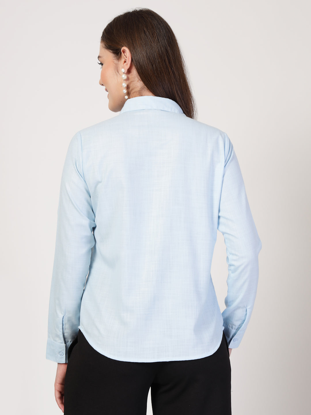 Style Quotient Women Blue Formal Shirt-Shirts-StyleQuotient