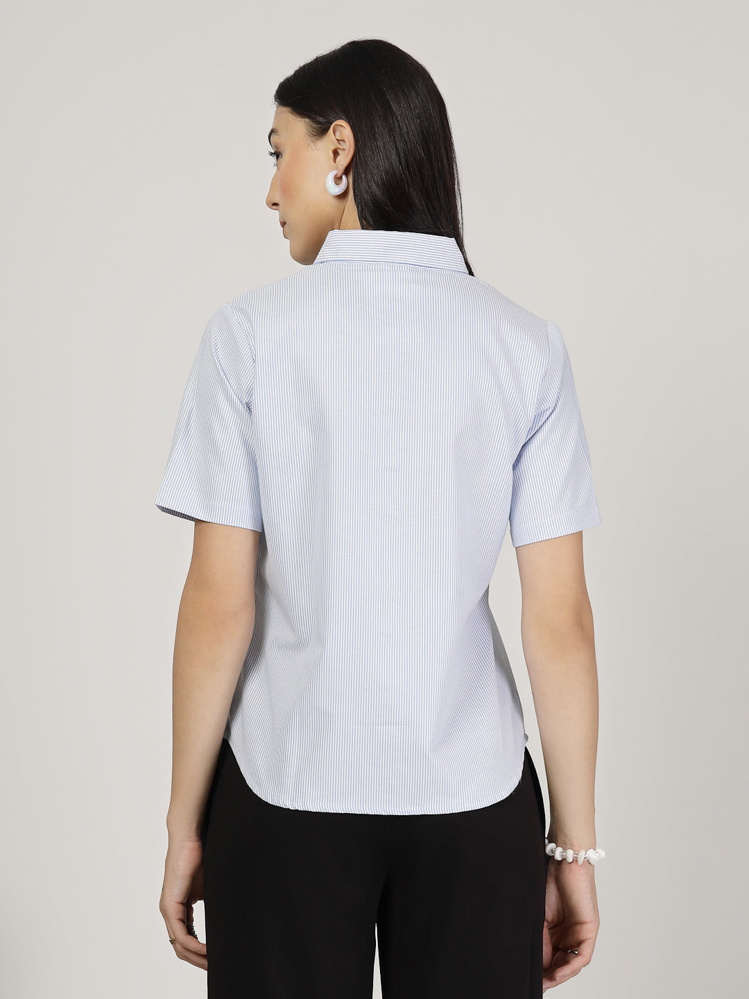 Style Quotient Women Blue White Shirt-Shirts-StyleQuotient