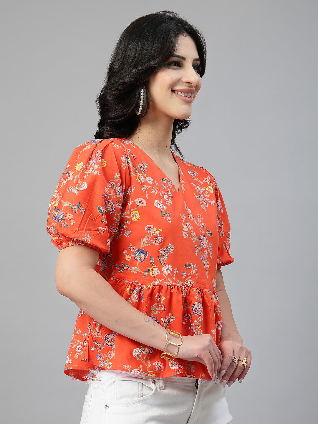 Style Quotient Women Orange top-Tops-StyleQuotient