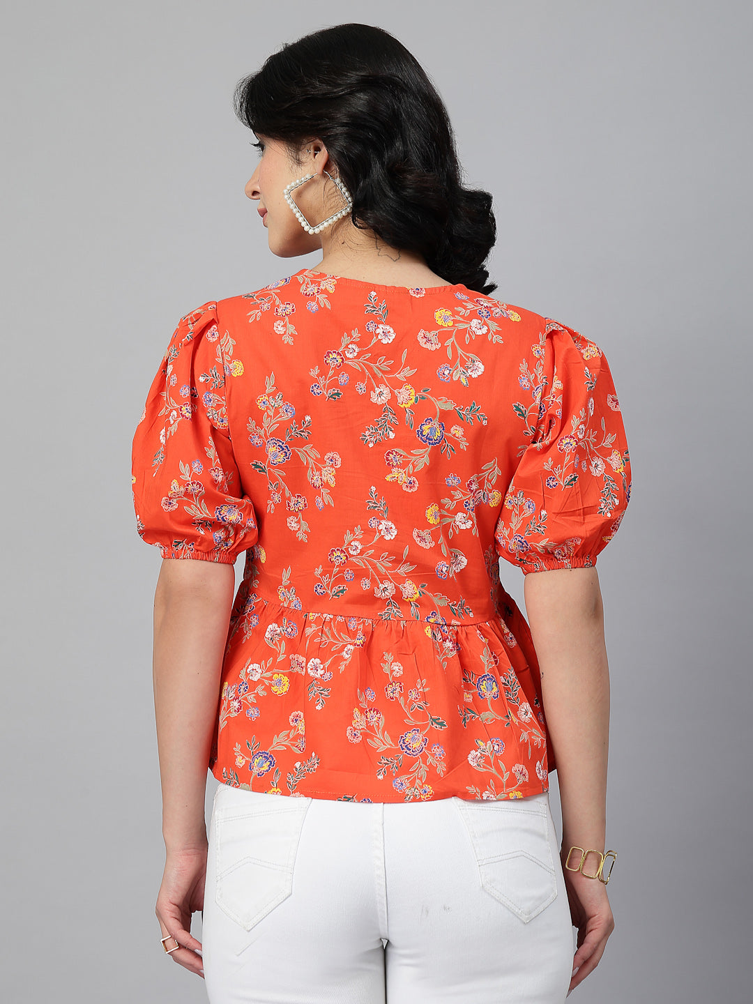 Style Quotient Women Orange top-Tops-StyleQuotient