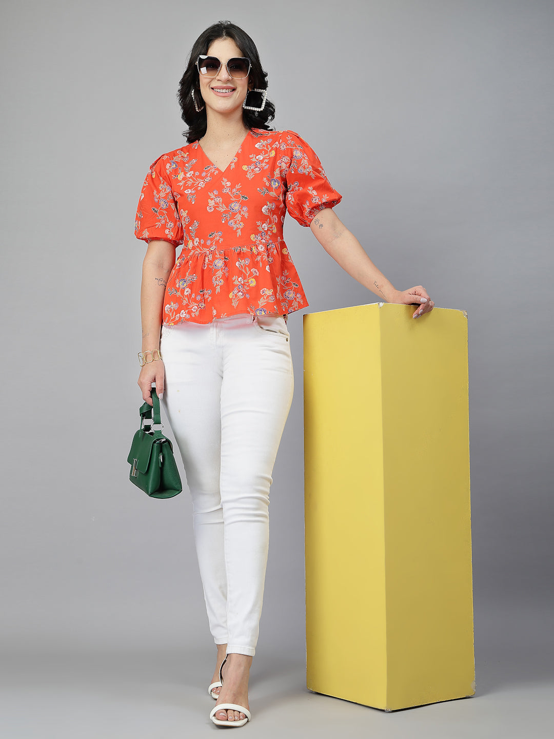 Style Quotient Women Orange top-Tops-StyleQuotient