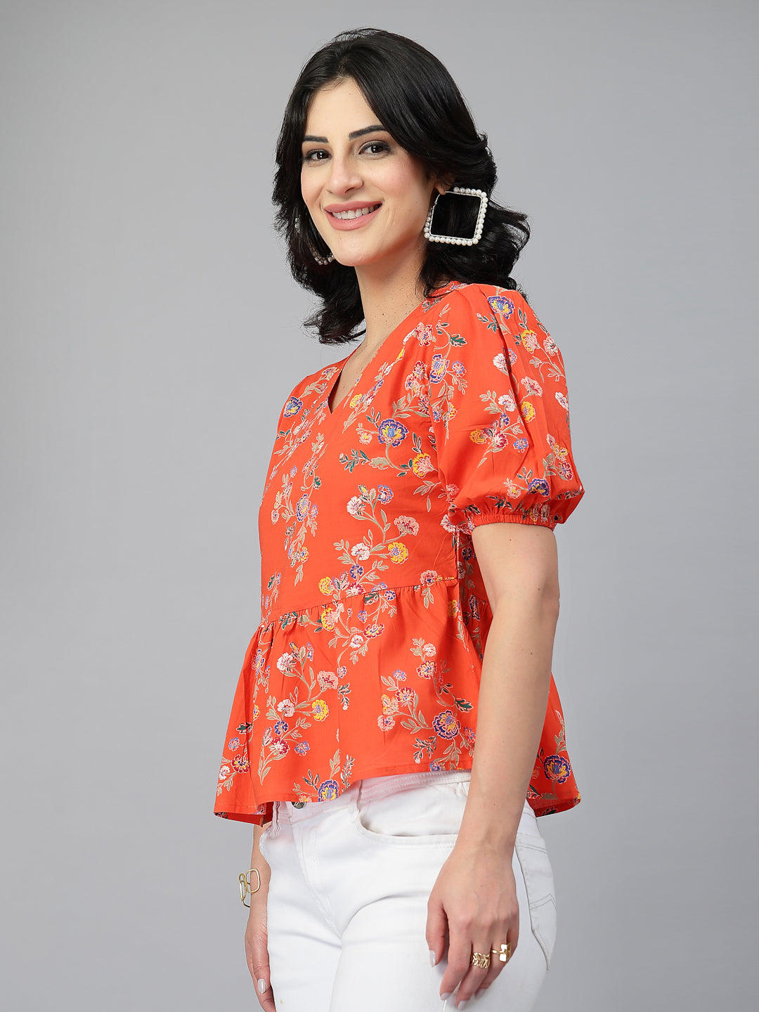 Style Quotient Women Orange top-Tops-StyleQuotient