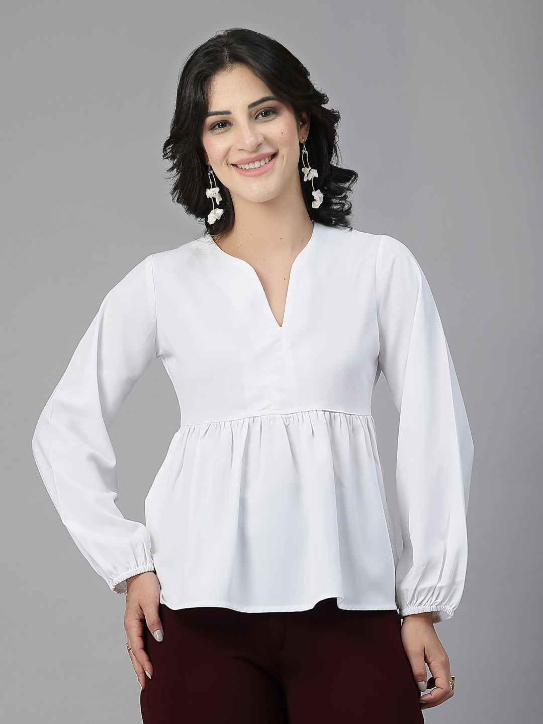 Style Quotient Women White top-Tops-StyleQuotient