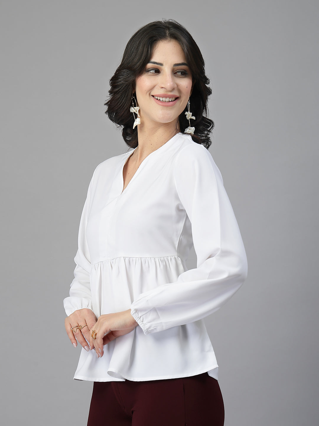 Style Quotient Women White top-Tops-StyleQuotient