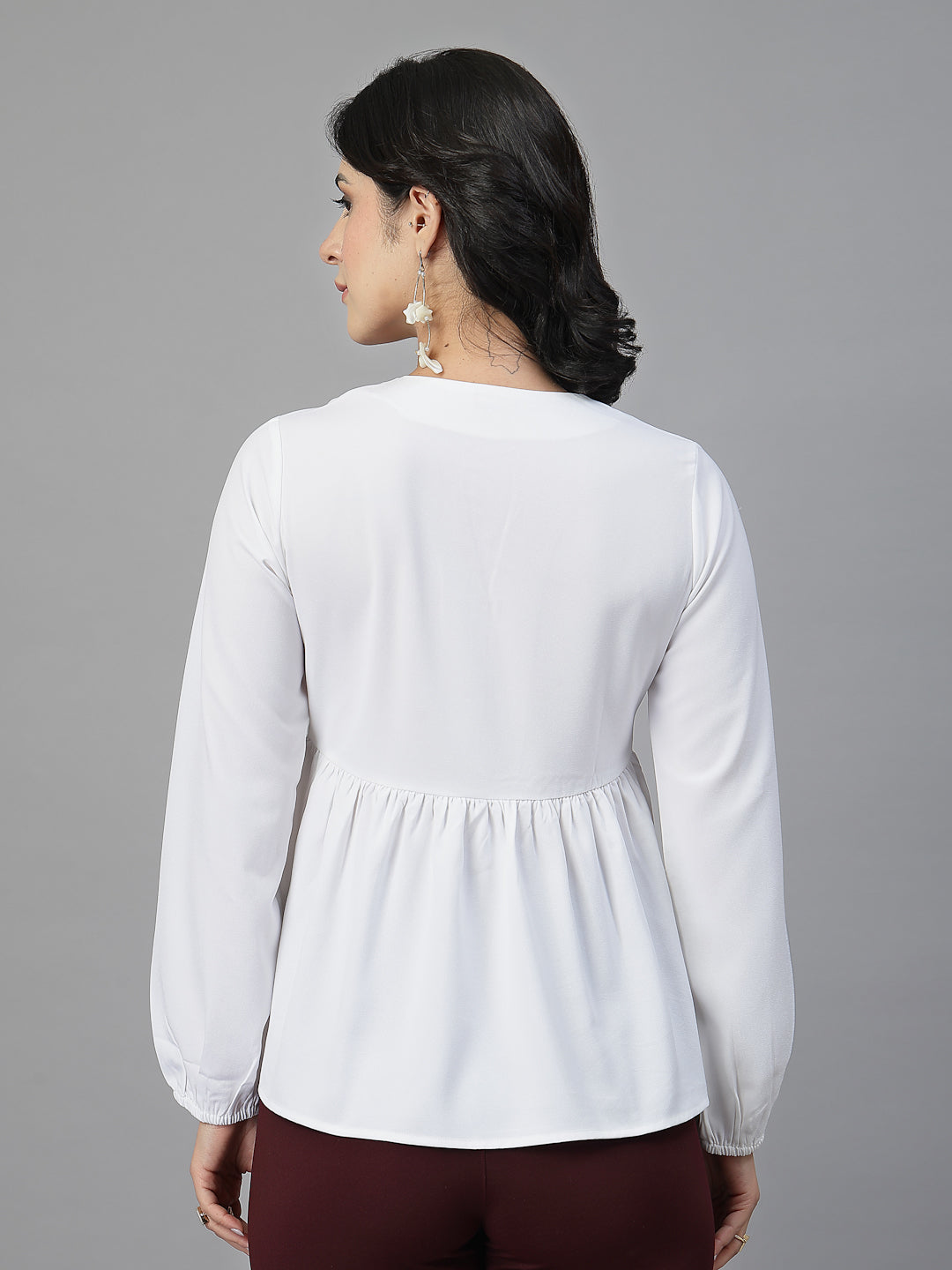 Style Quotient Women White top-Tops-StyleQuotient