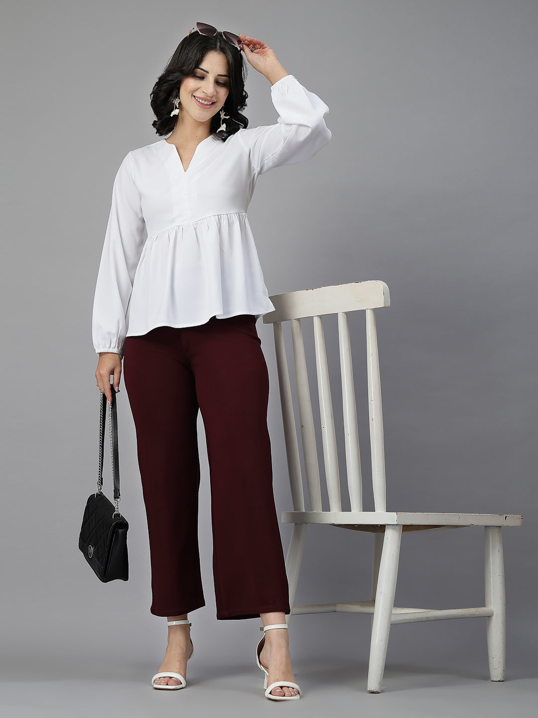 Style Quotient Women White top-Tops-StyleQuotient