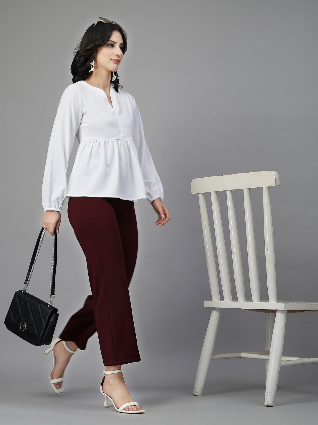 Style Quotient Women White top-Tops-StyleQuotient