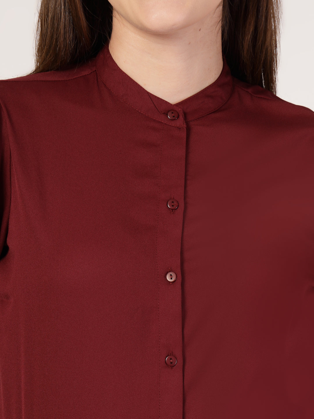 Style Quotient Women Maroon formal shirt-Shirts-StyleQuotient