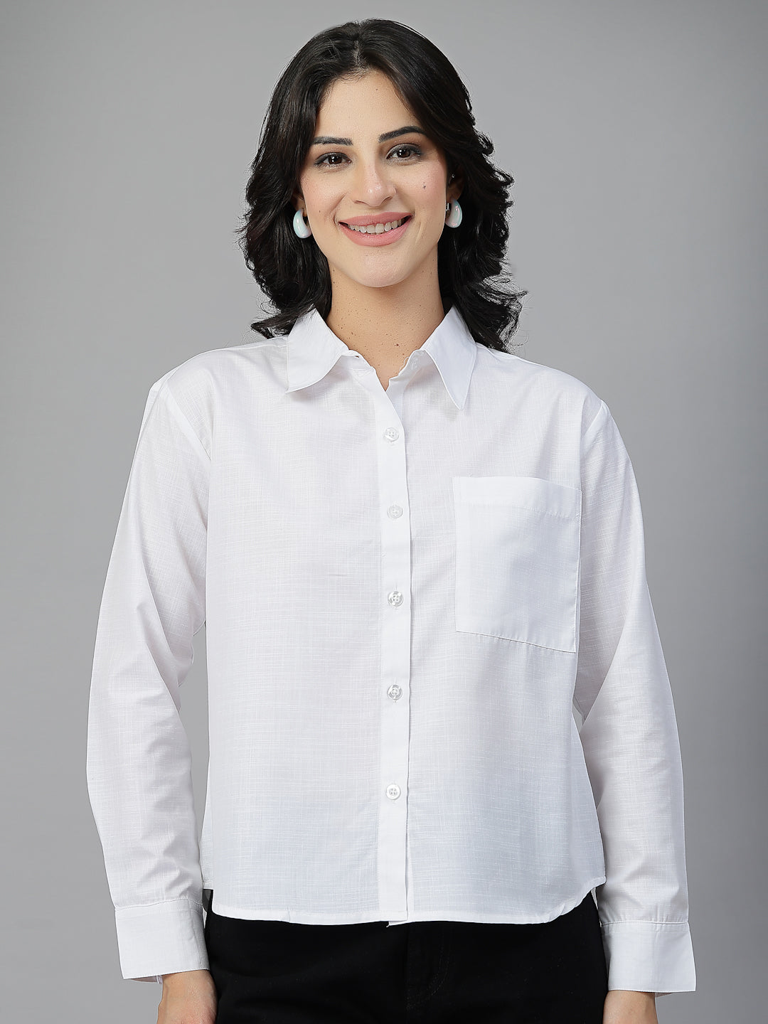 Style Quotient Women White Oversize shirt-Shirts-StyleQuotient