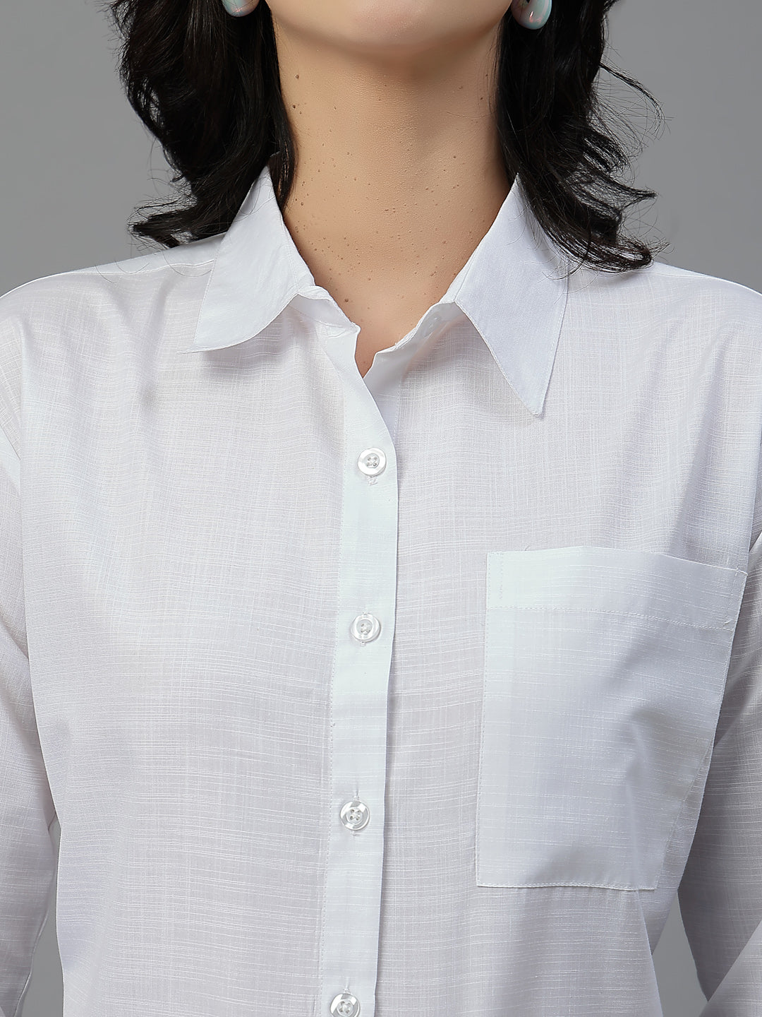 Style Quotient Women White Oversize shirt-Shirts-StyleQuotient