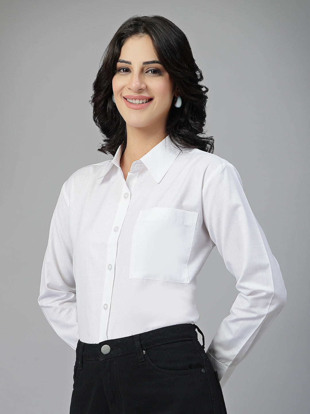 Style Quotient Women White Oversize shirt-Shirts-StyleQuotient