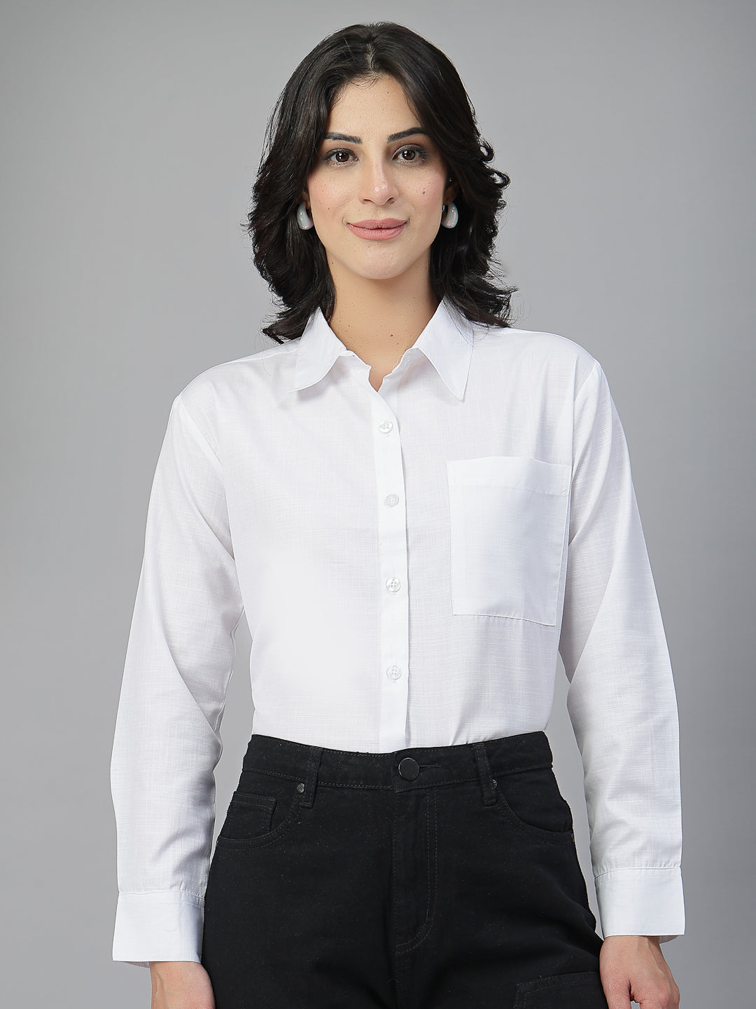 Style Quotient Women White Oversize shirt-Shirts-StyleQuotient