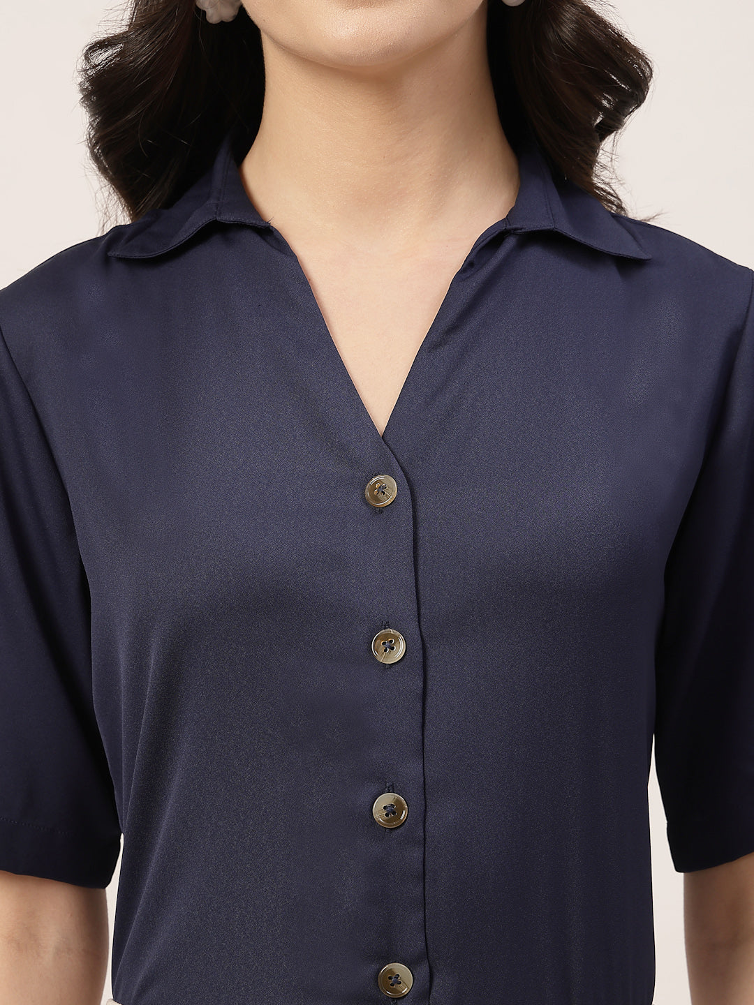 Style Quotient Women Navy Formal shirt-Shirts-StyleQuotient