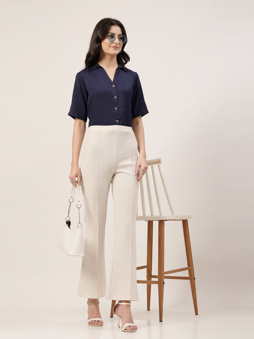 Style Quotient Women Navy Formal shirt-Shirts-StyleQuotient