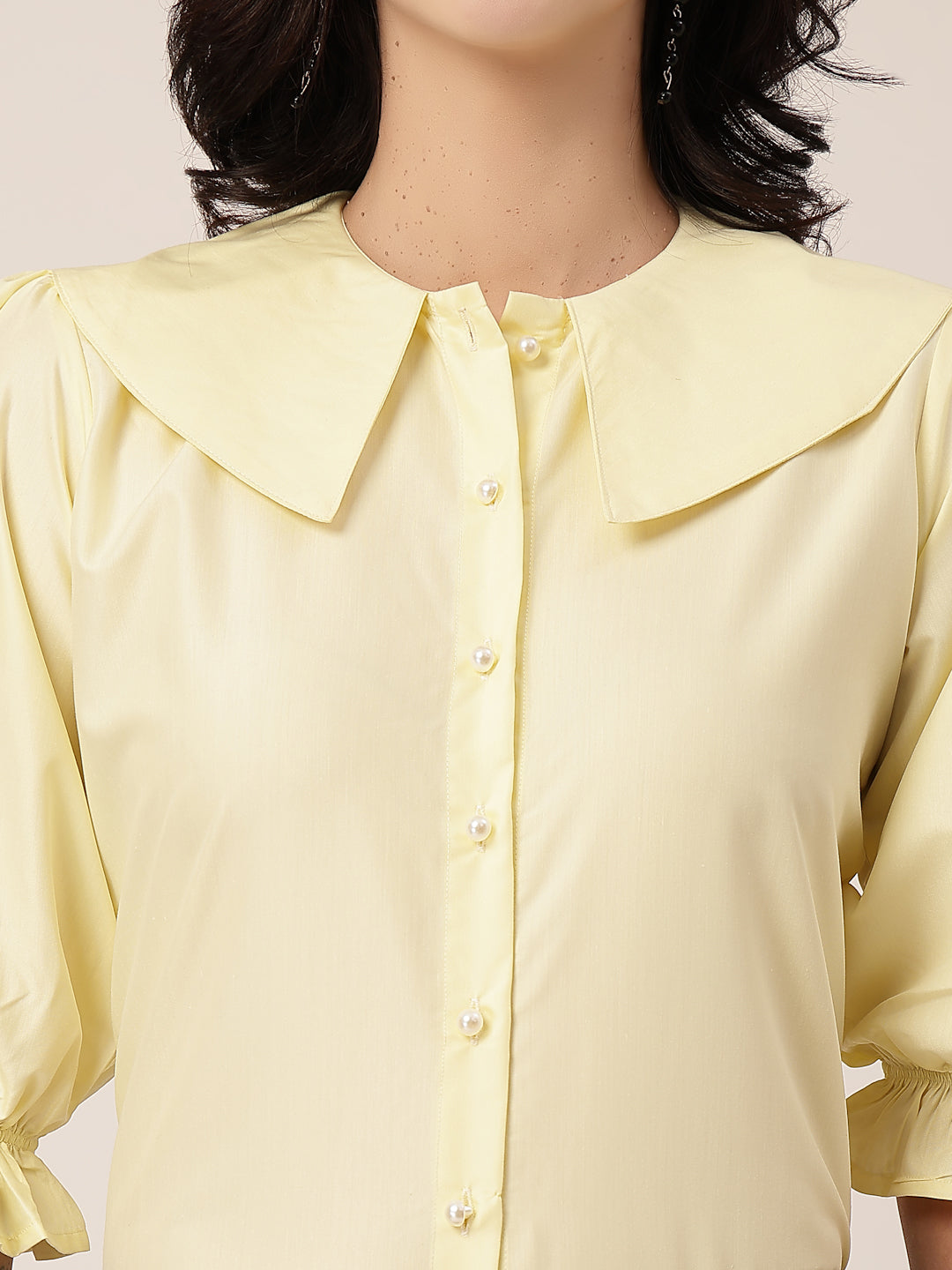 Style Quotient Women Yellow Shirt Style Top-Shirts-StyleQuotient