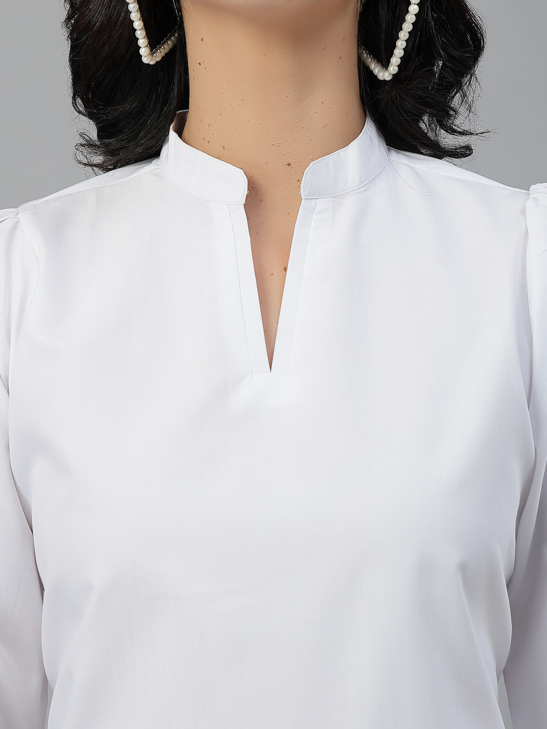 Style Quotient Women White Formal top-Tops-StyleQuotient