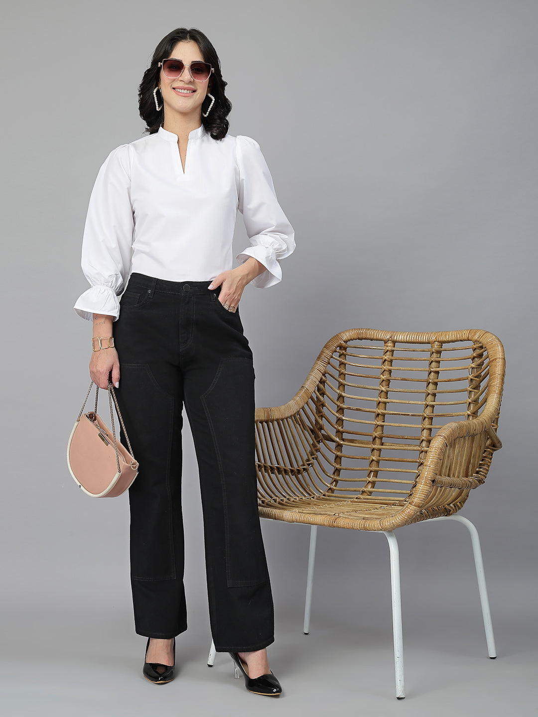 Style Quotient Women White Formal top-Tops-StyleQuotient