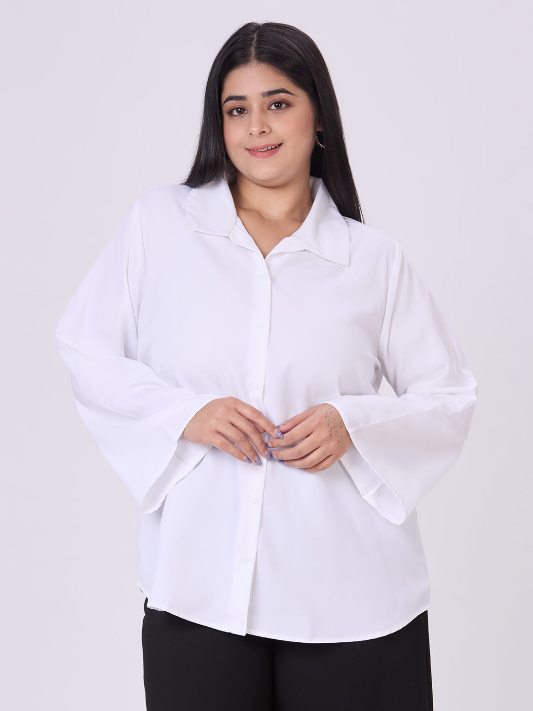 Style Quotient Women White Polymoss Formal Shirt-Shirts-StyleQuotient