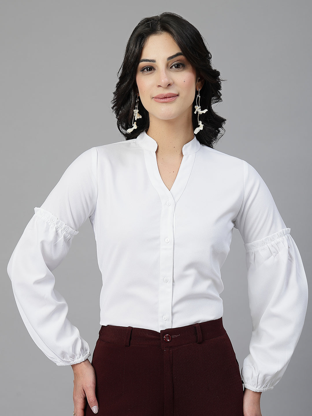 Style Quotient Women White shirt style top-Shirts-StyleQuotient